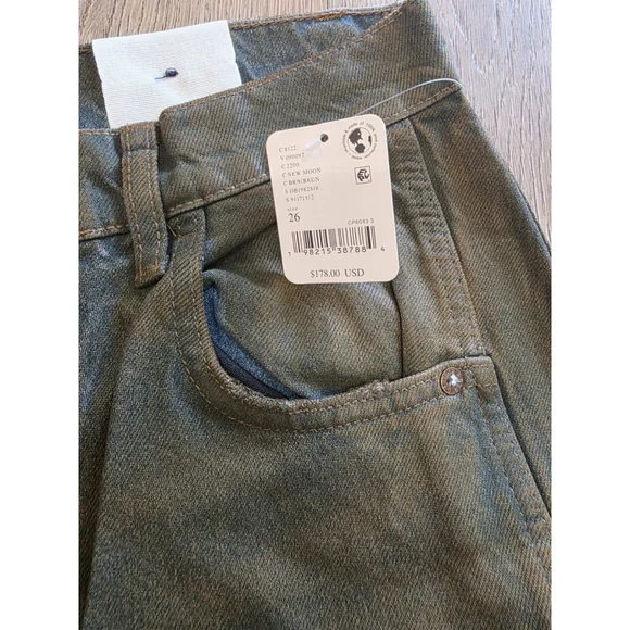 NEW Free People We the free Barrel Jeans good luck coated Size 26 Brown NWT $178 - Picture 9 of 10